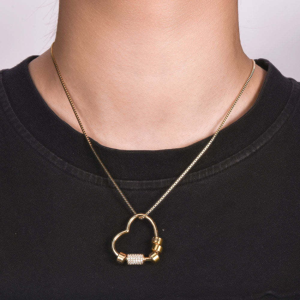 1 To 5 Engraved Heart Pendant Personalized Custom Gold Plated Name Necklace-silviax