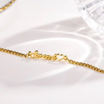 Heart Personalized Gold Plated Name Anklet-silviax