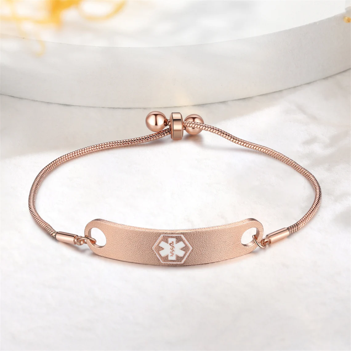 Personalized Rose Gold Engraving Nameplate Custom Name Bracelets-silviax