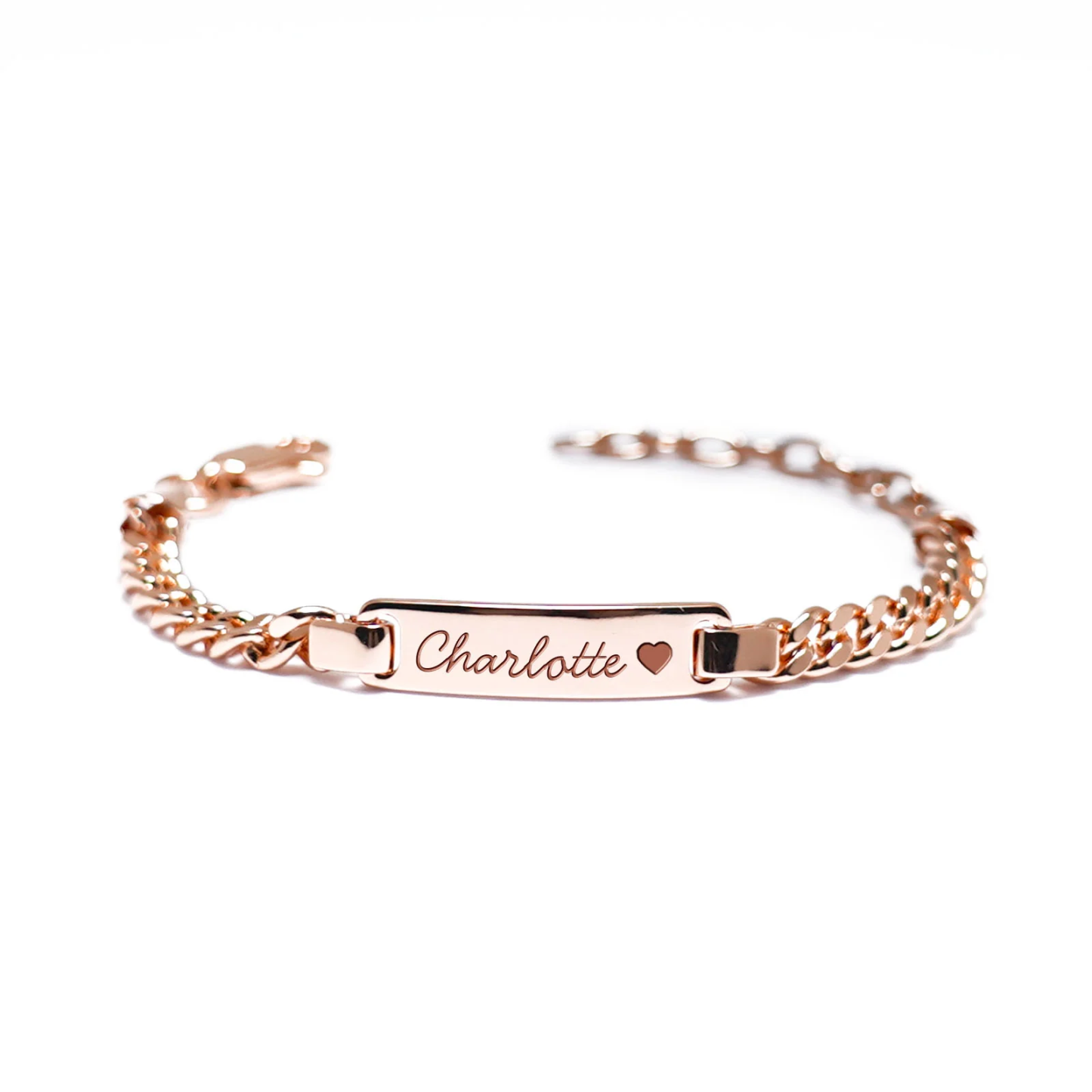 Baby Kids Heart With Name Customized Gold Plated Name ID Bracelet-silviax
