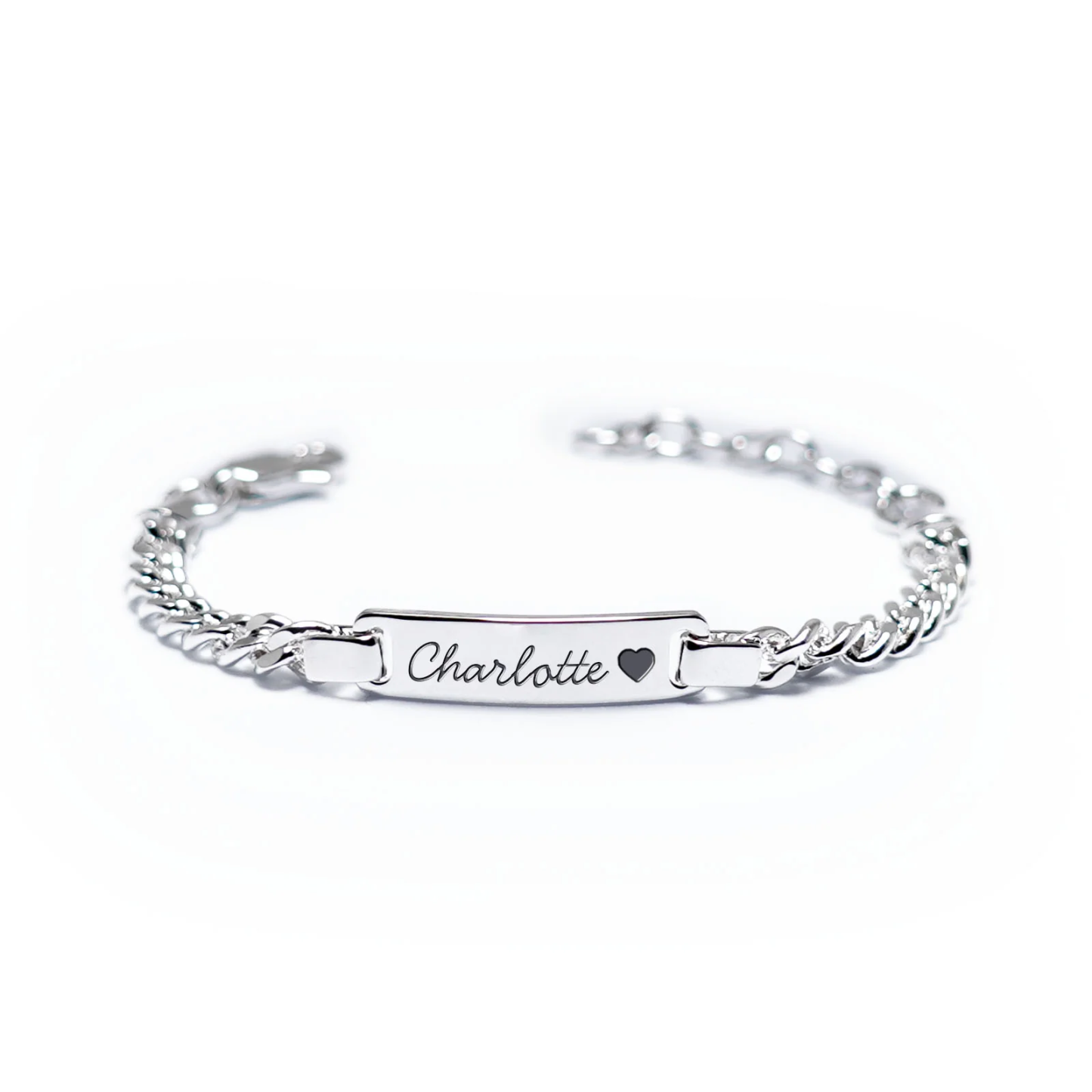Baby Kids Heart With Name Customized Gold Plated Name ID Bracelet-silviax