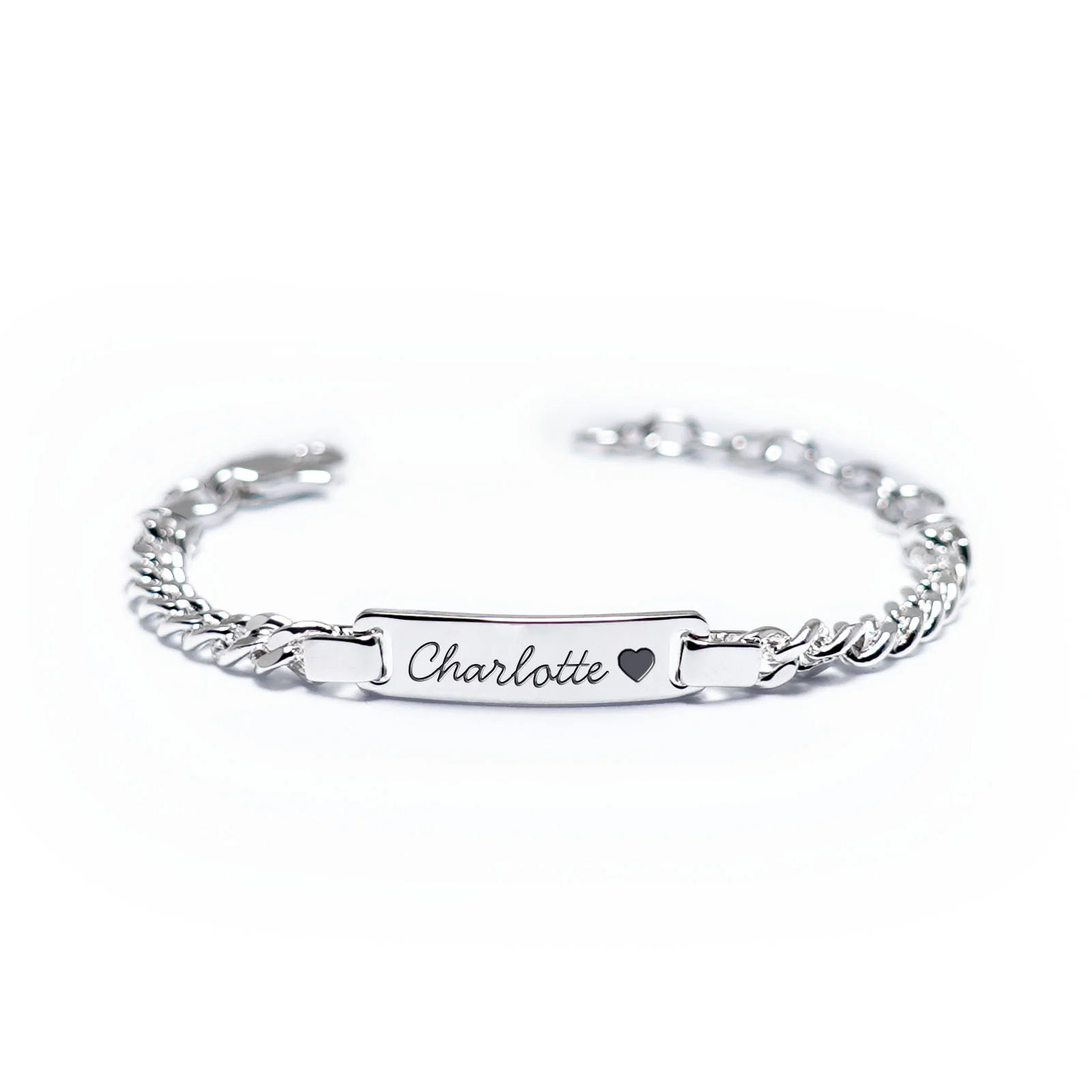 Baby Kids Heart With Name Customized Gold Plated Name ID Bracelet-silviax