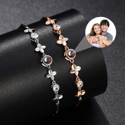 Flower Photo Projection Bracelet Personalized Custom Memorial Photo Bracelet