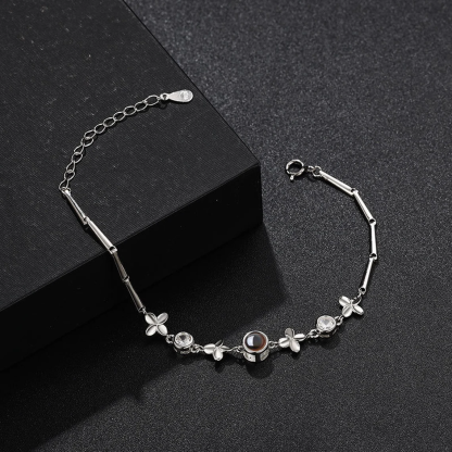 Flower Photo Projection Bracelet Personalized Custom Memorial Photo Bracelet