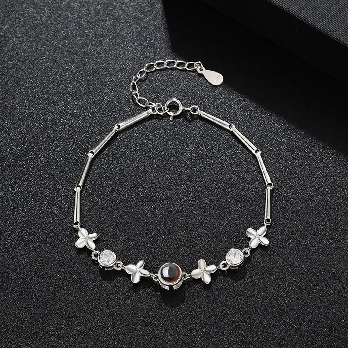 Flower Photo Projection Bracelet Personalized Custom Memorial Photo Bracelet
