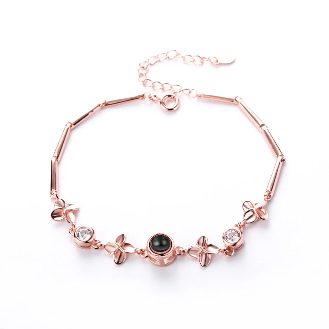 Flower Photo Projection Bracelet Personalized Custom Memorial Photo Bracelet