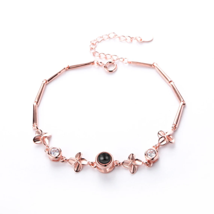 Flower Photo Projection Bracelet Personalized Custom Memorial Photo Bracelet