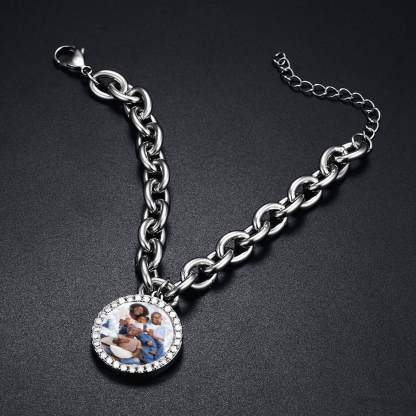 Hip Hop Link Chain Picture Bracelet Custom Photo Bracelet