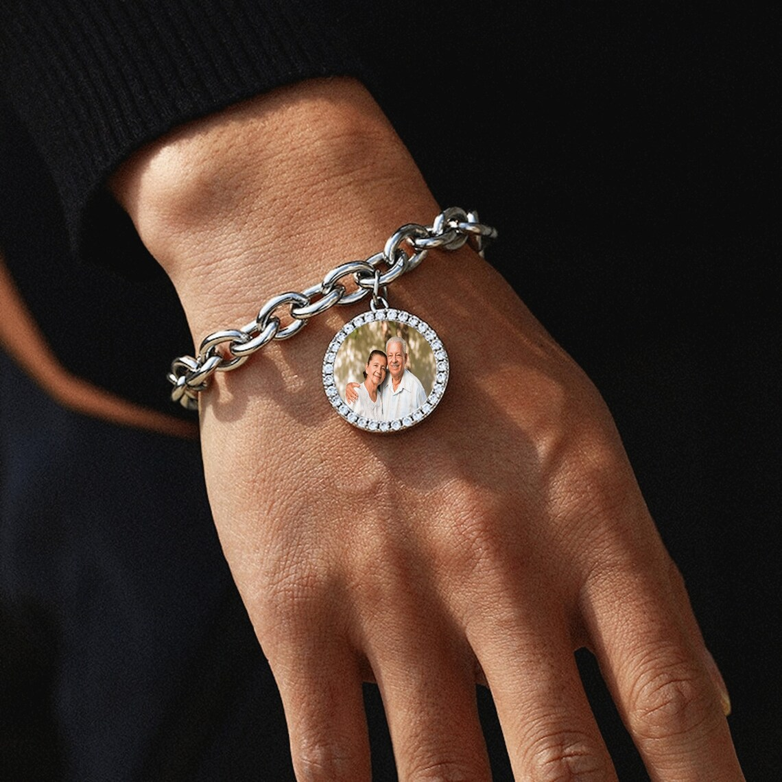 Hip Hop Link Chain Picture Bracelet Custom Photo Bracelet