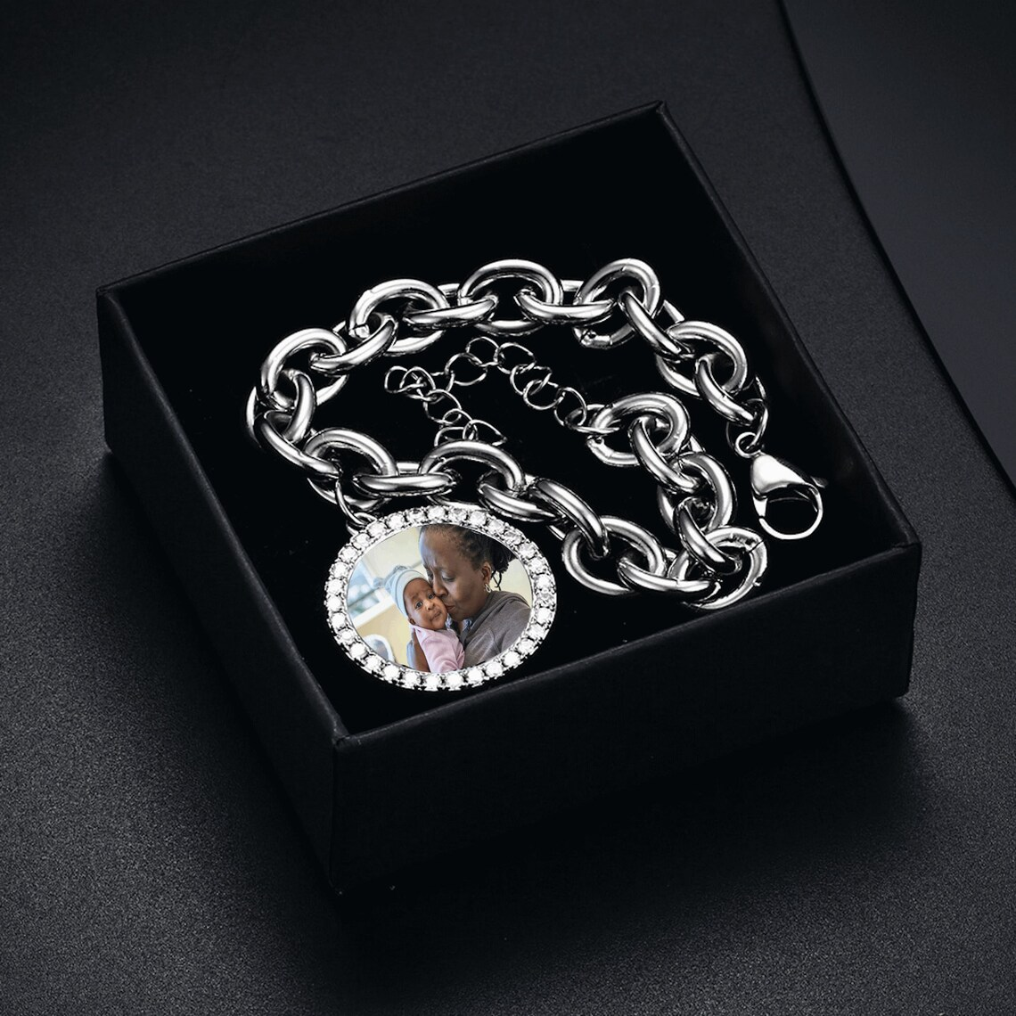 Hip Hop Link Chain Picture Bracelet Custom Photo Bracelet