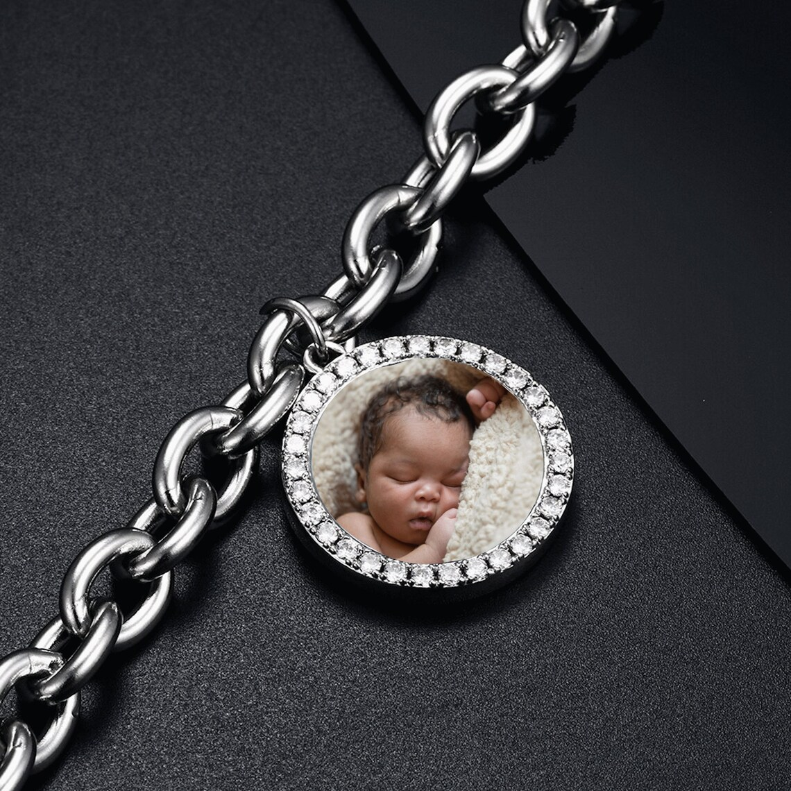Hip Hop Link Chain Picture Bracelet Custom Photo Bracelet