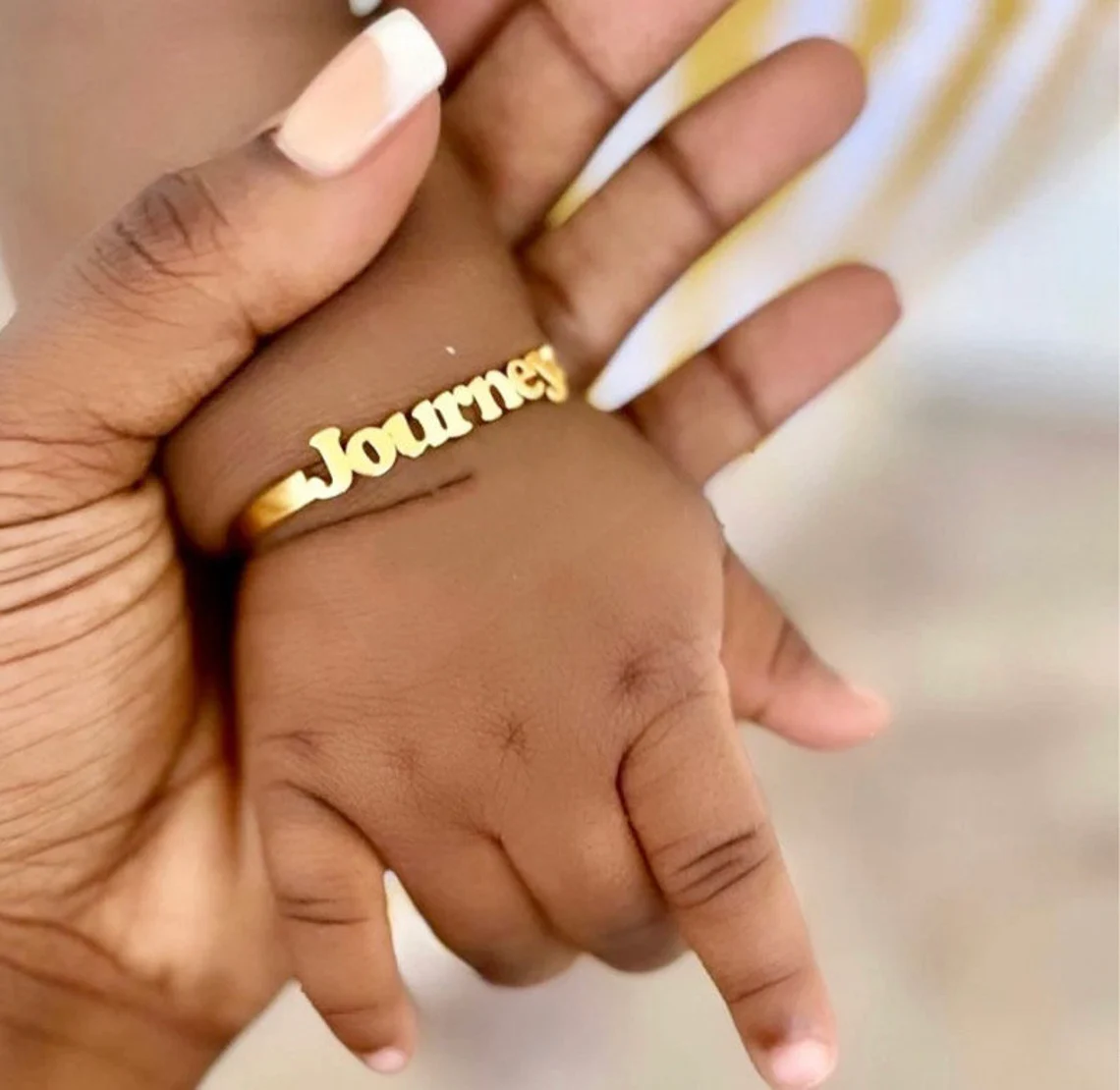 Baby Kids Crown With Nameplate Custom Name Cuff Bracelet