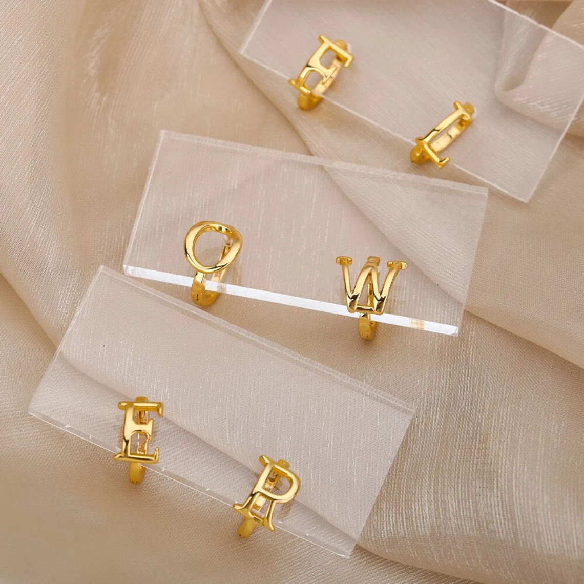 25mm Initial Earring Custom Letter Hoop Gold Plated Earring -silviax