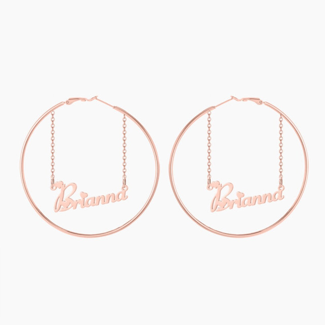 60mm/40mm Personalized Gold Plated Hoop Name Earring -silviax
