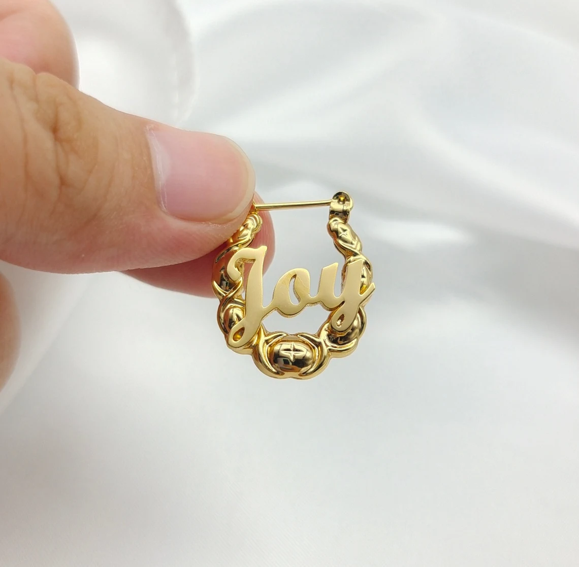 20mm XOXO Personalized Cute Twist Hoop Earrings Kids Name Earrings