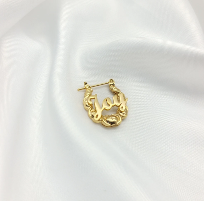 20mm XOXO Personalized Cute Twist Hoop Earrings Kids Name Earrings