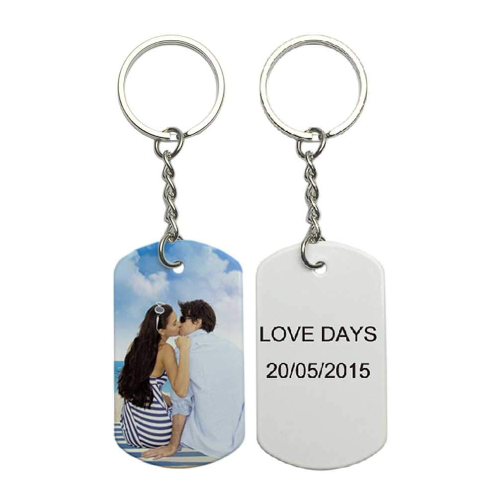 Personalized Custom Keychain with Picture Back Letter Key Chain