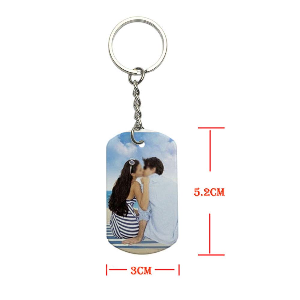 Personalized Custom Keychain with Picture Back Letter Key Chain