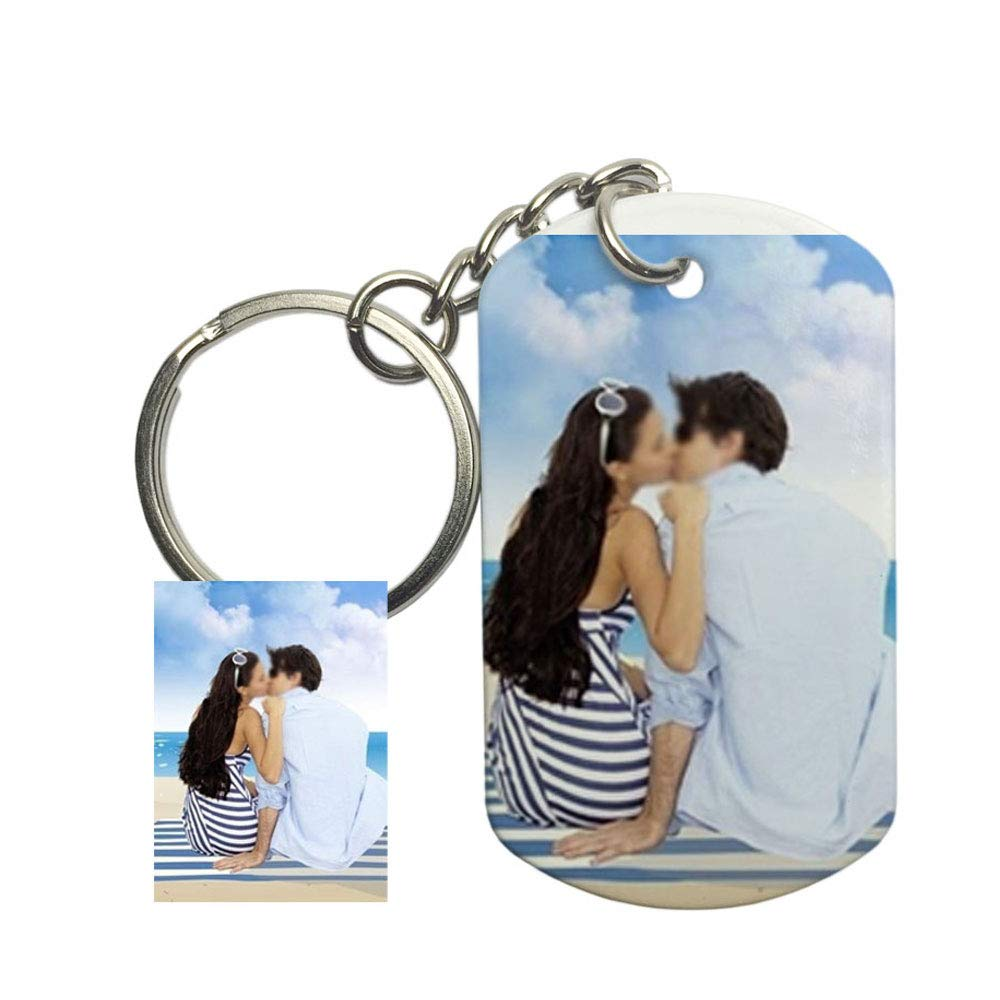 Personalized Custom Keychain with Picture Back Letter Key Chain