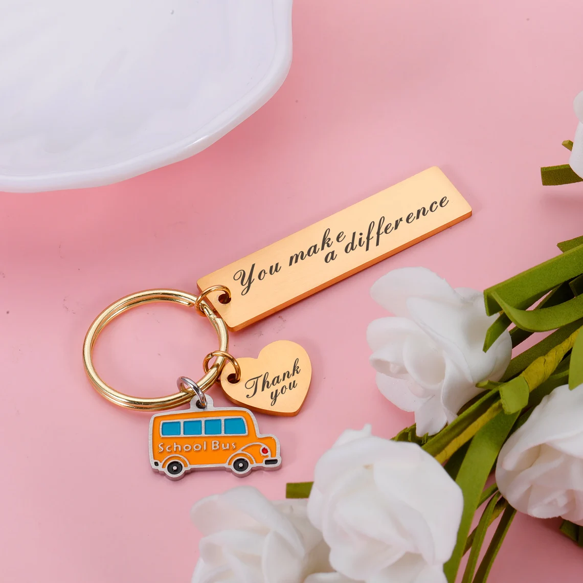 School Bus Keyring Back to School Gifts Personalized Keychain