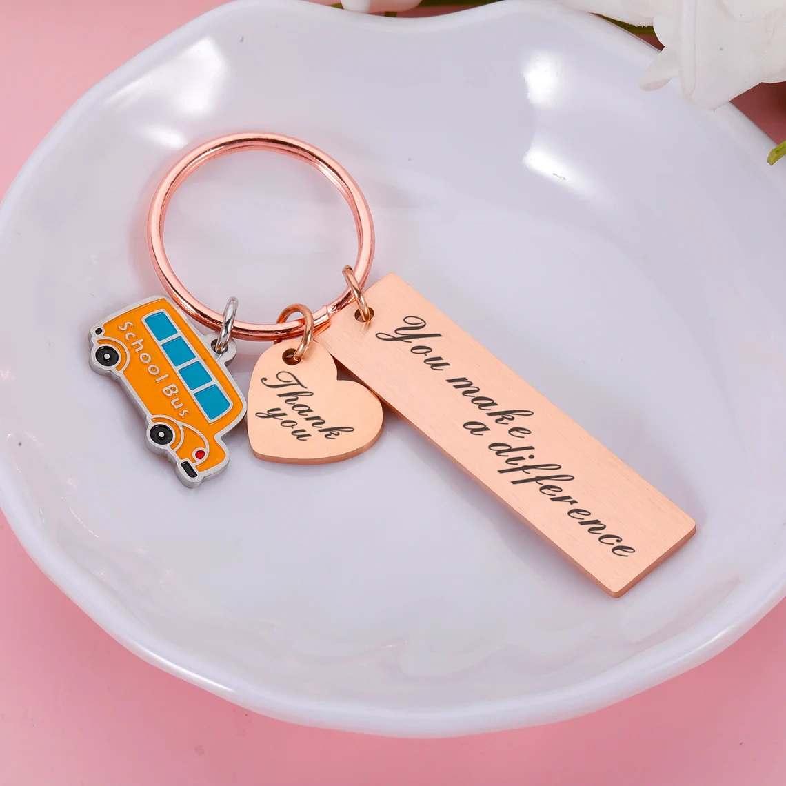 School Bus Keyring Back to School Gifts Personalized Keychain