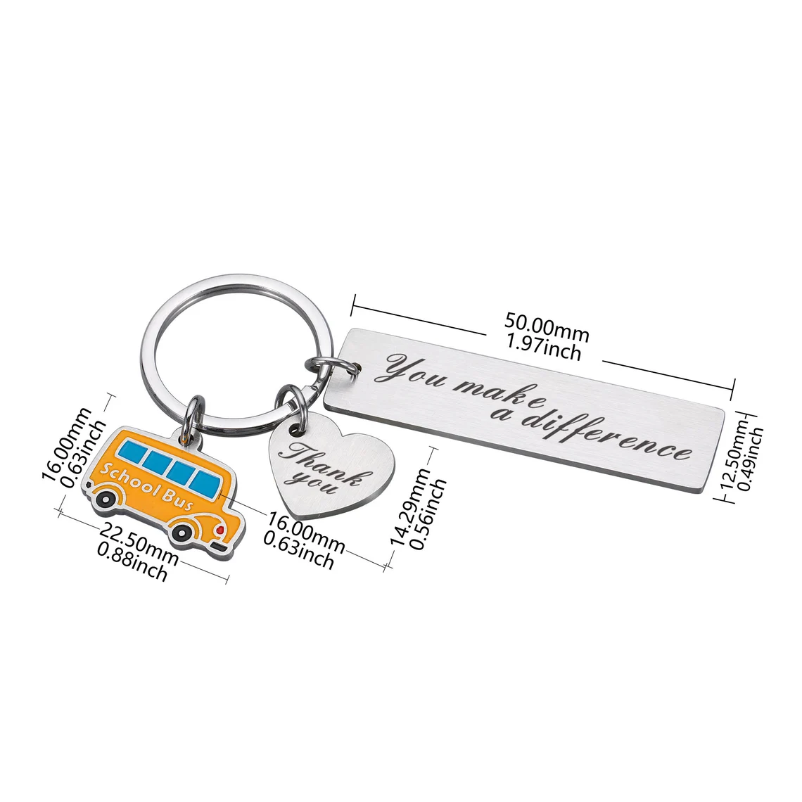 School Bus Keyring Back to School Gifts Personalized Keychain