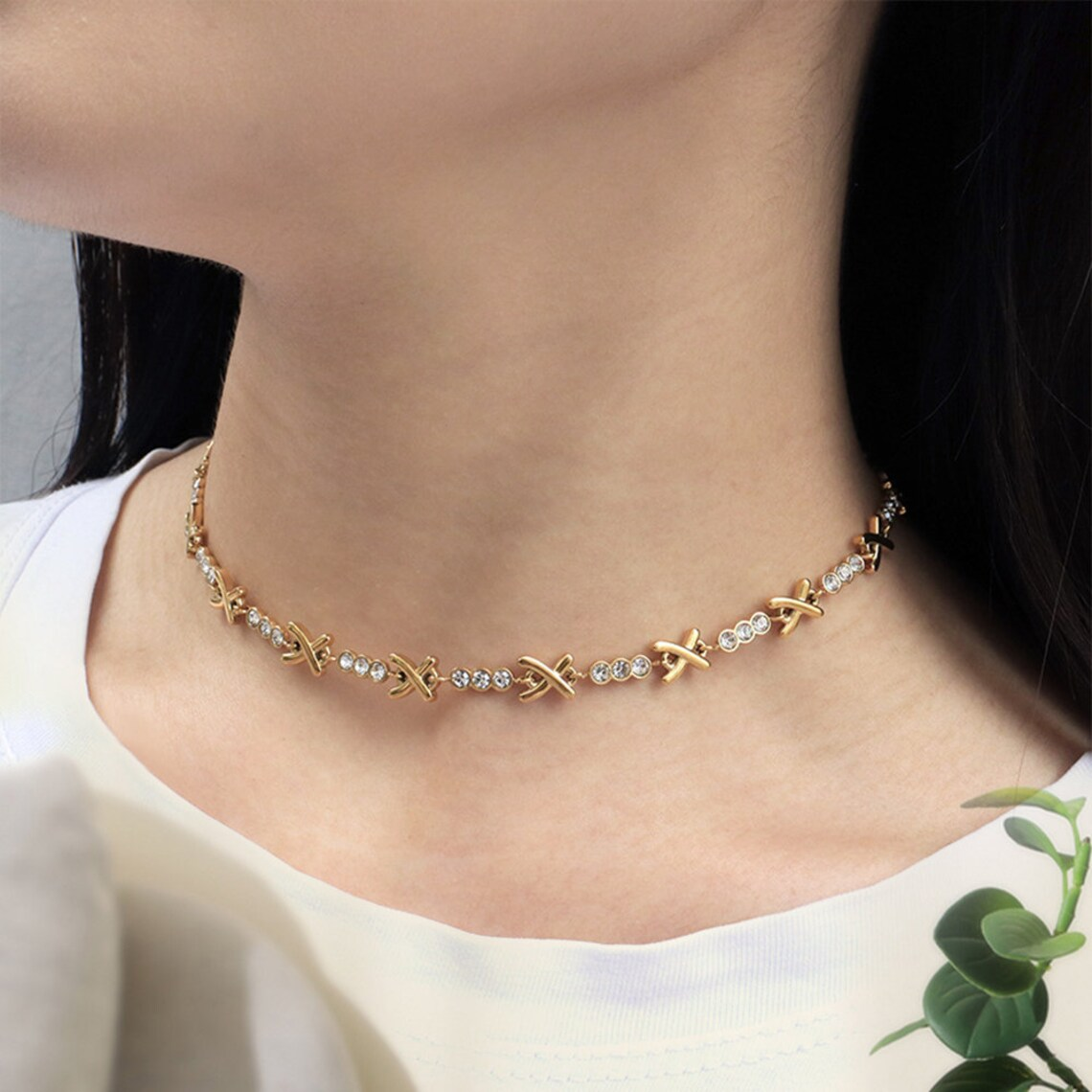 Zirconia Love Island XOXO Choker Necklace -silviax