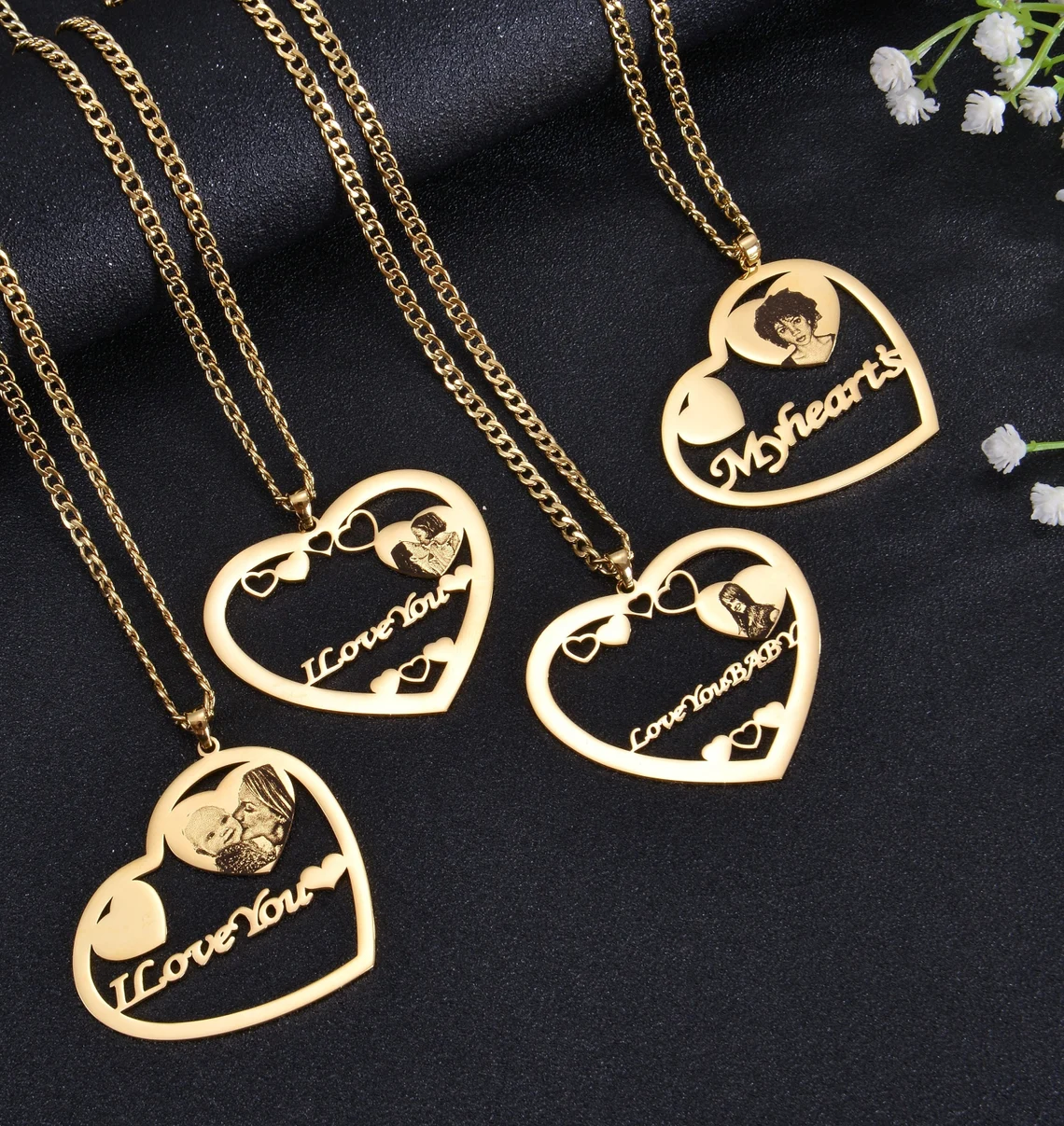 Photo Heart Personalized Custom Name Necklace -silviax