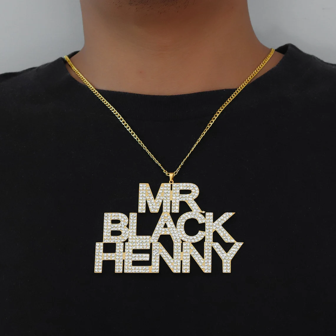 Three Names Custom Necklace Hip Hop Iced Out Pendant Name Necklace -silviax