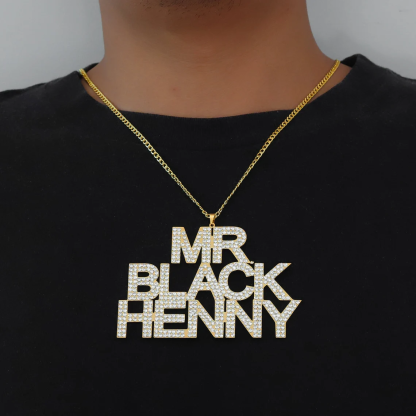 Three Names Custom Necklace Hip Hop Iced Out Pendant Name Necklace -silviax
