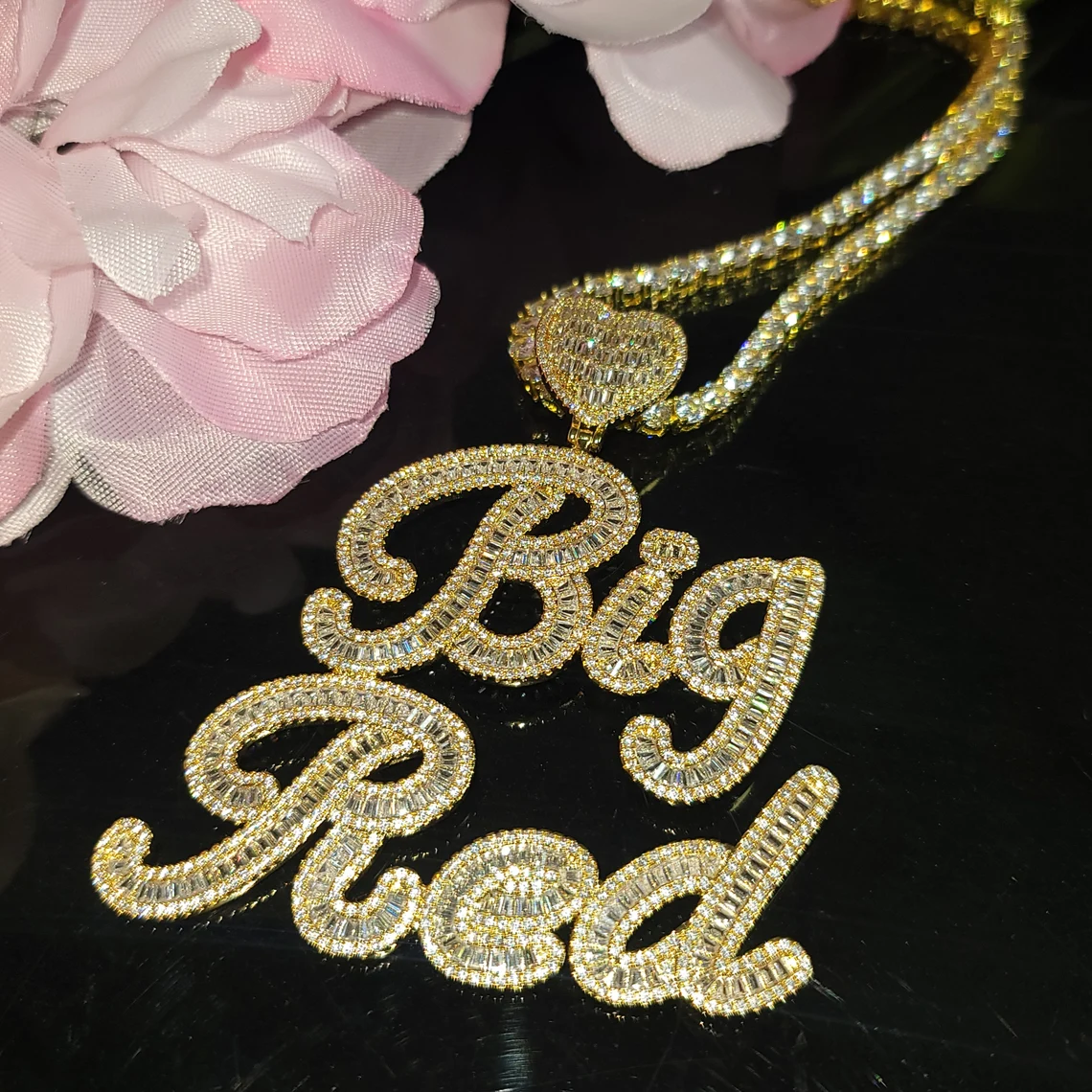 1-6 Baguette Letters Tennis Chain Iced Out Custom Necklace-silviax