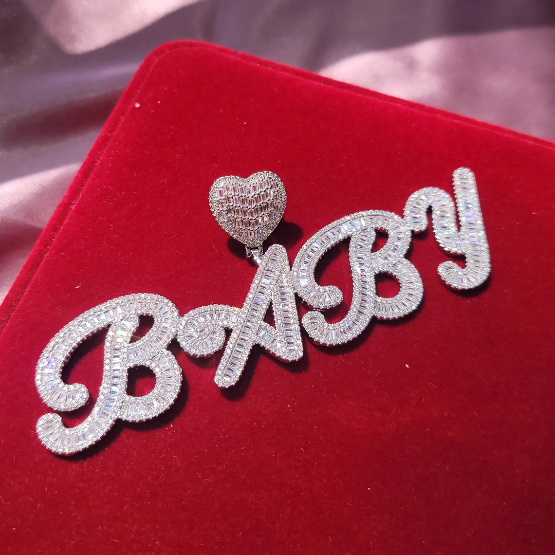 1-6 Baguette Letters Tennis Chain Iced Out Custom Necklace-silviax