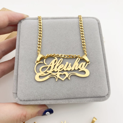 Heart Crown Necklace Personalized Custom Copper Silver Name Necklace-silviax
