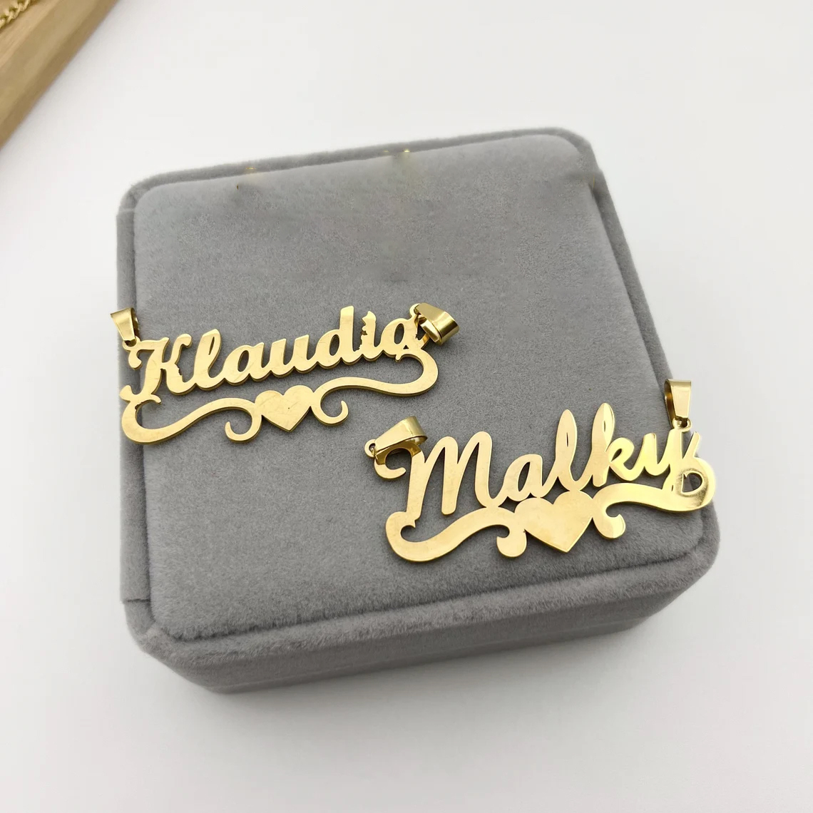 Heart Gothic Cuban Chain Personalized Custom Name Necklace-silviax