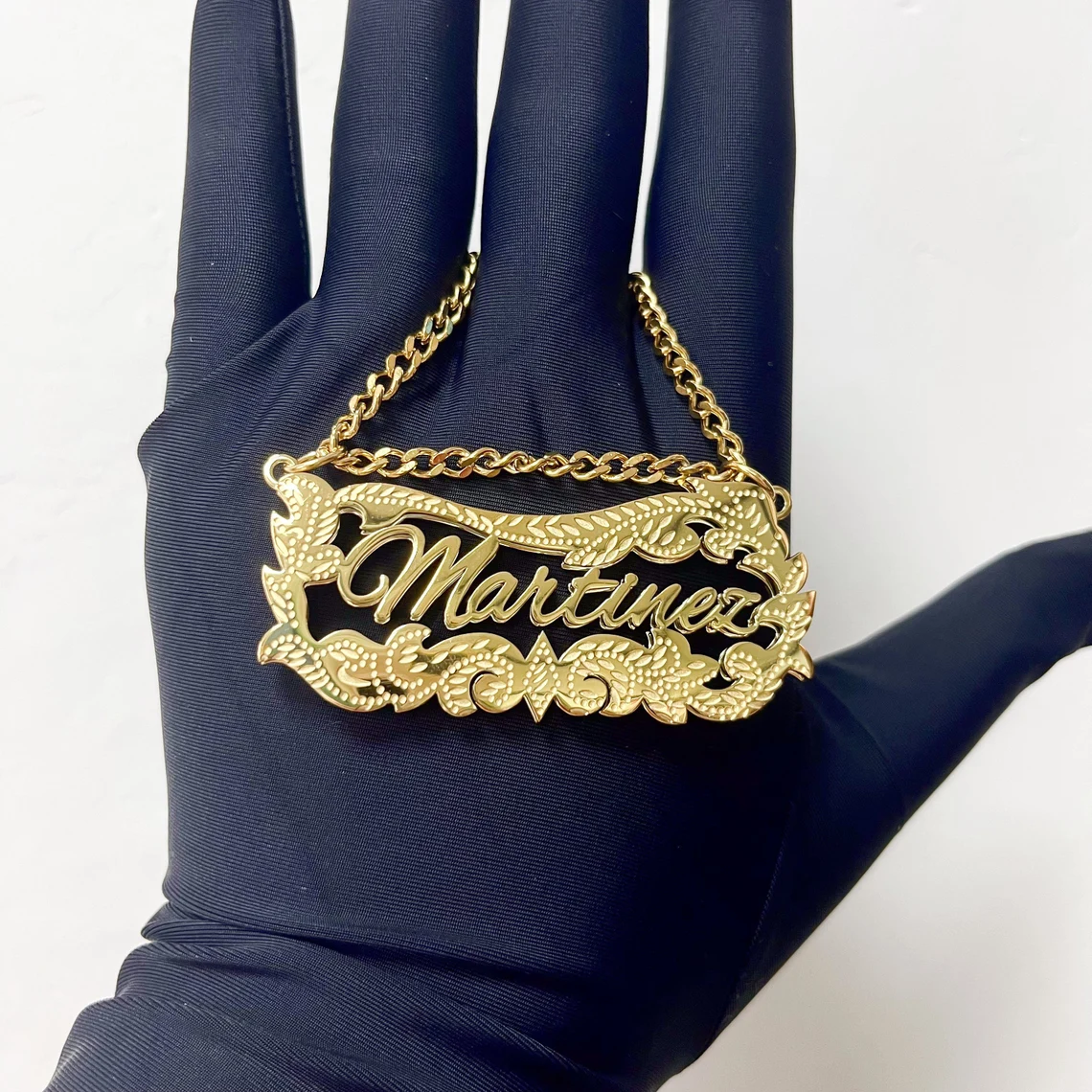 Double Plate Personalized Custom Gold Plated Name Necklace