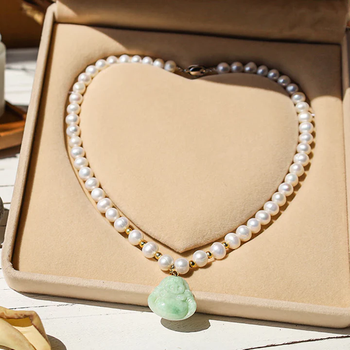 Buddha Stones Pendant Fashion Pretty Pearl Necklace-silviax