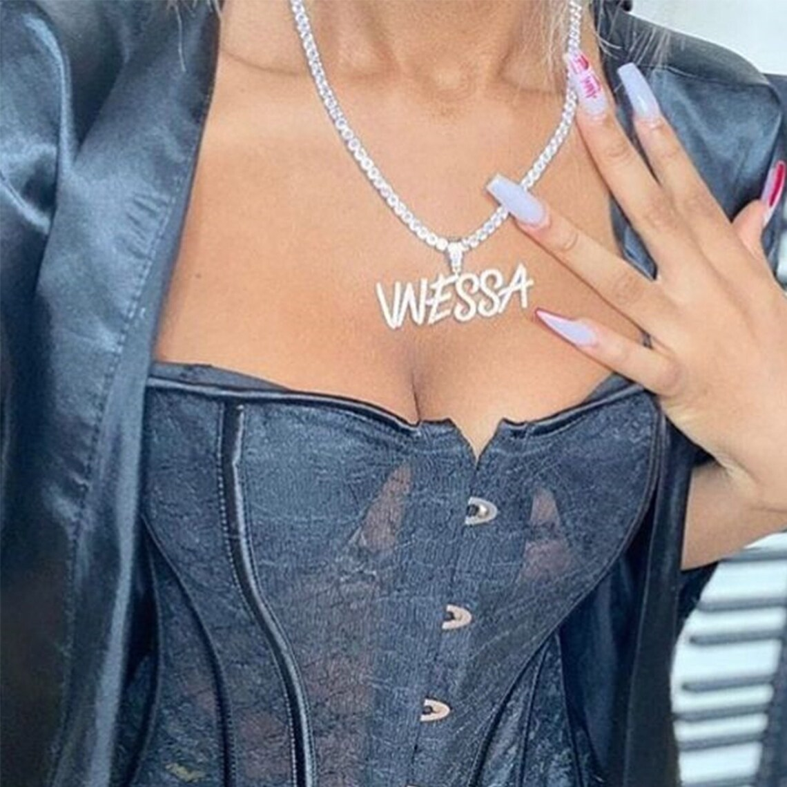 1-6 Initial Letters Zirconia Tennis Chain Iced Out Custom Name Necklace