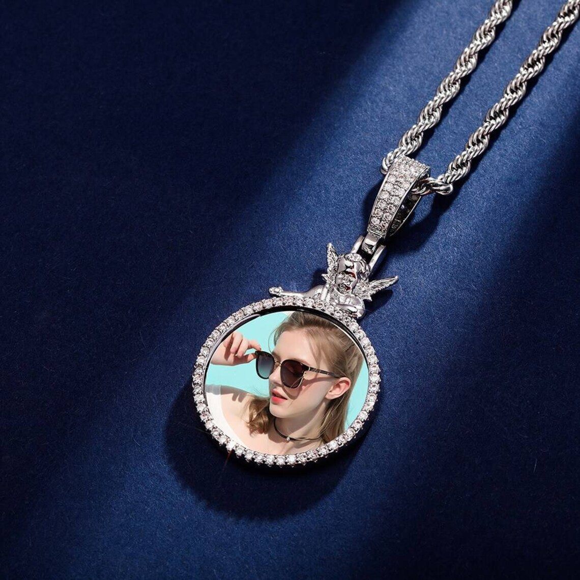 Angel Picture Pendant Custom Photo Necklace for Hip Hop Men Women Necklace