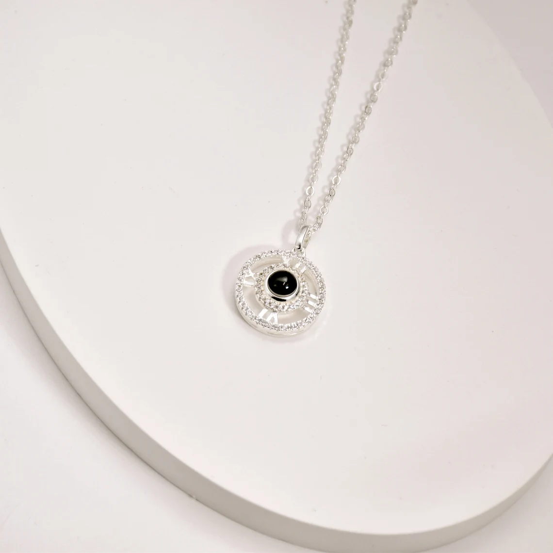 Circle Of Moment Personalized Photo Projection Necklace Photo Keepsake Jewelry
