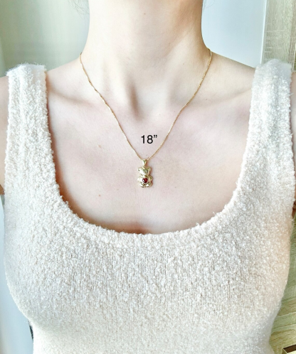 Birthstone Bear Personalized Custom Necklace