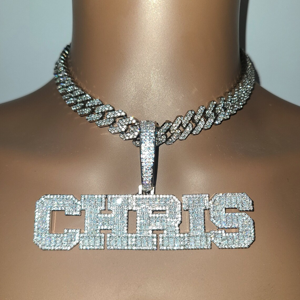 Iced Out Cuban Chain 1-6 Letters Personalized Name Necklace Hip Hop Necklace