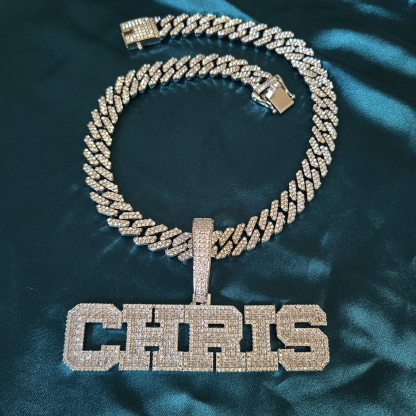 Iced Out Cuban Chain 1-6 Letters Personalized Name Necklace Hip Hop Necklace
