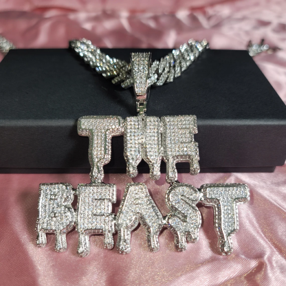 1-6 Letters Bling Cuban Chain Personalized Name Necklace Hip Hop Necklace
