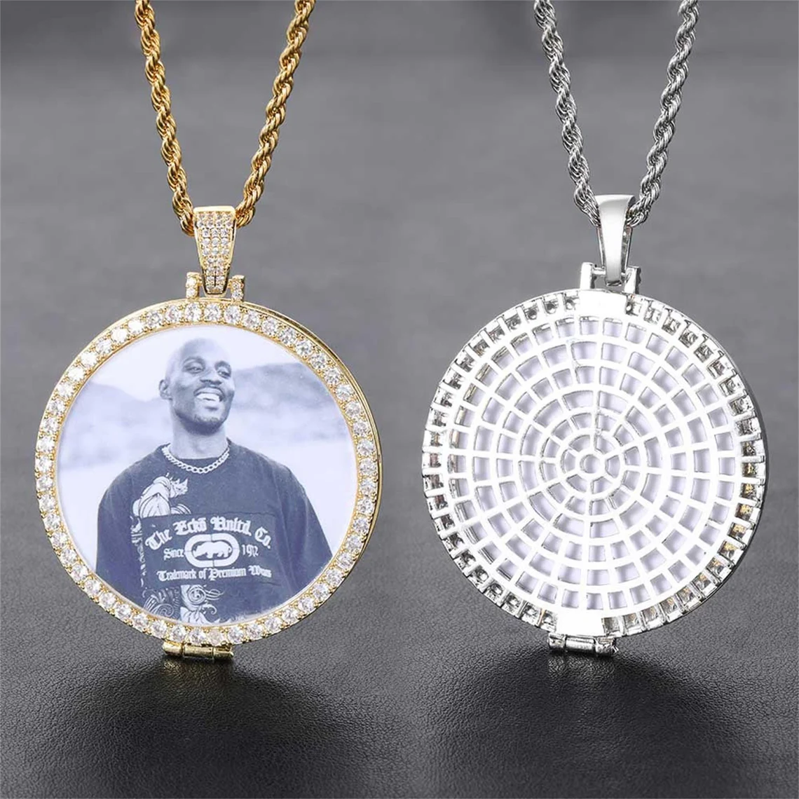 Zircon Photo Necklace Pendant Twist Chain Personalized Picture Necklace