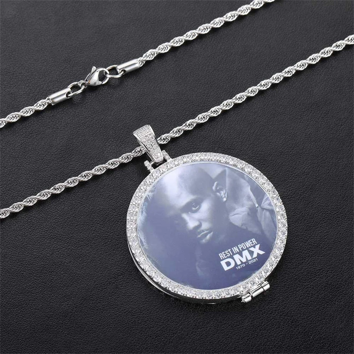 Zircon Photo Necklace Pendant Twist Chain Personalized Picture Necklace