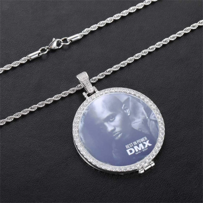 Zircon Photo Necklace Pendant Twist Chain Personalized Picture Necklace