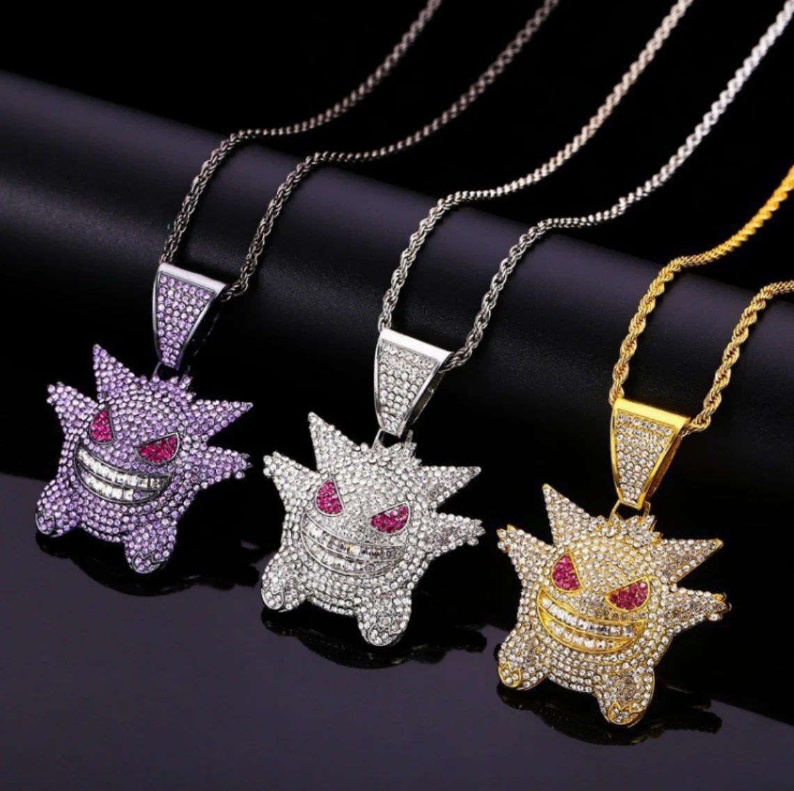 Iced Out Laughing Little Devil Pendant Necklace