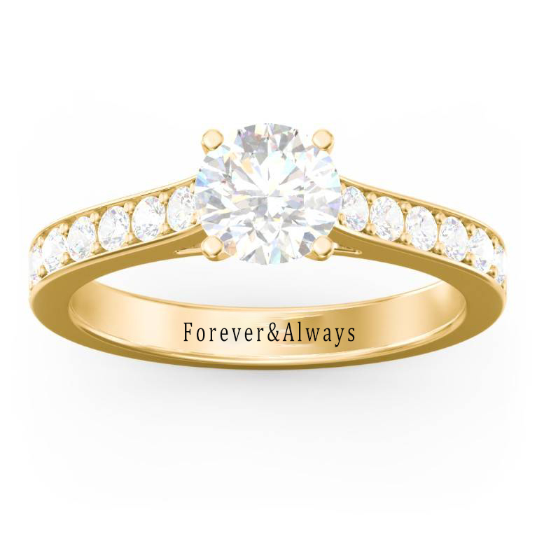 Personalized Zircon Engraved Promise Wedding Engagement Ring Women Gifts-silviax