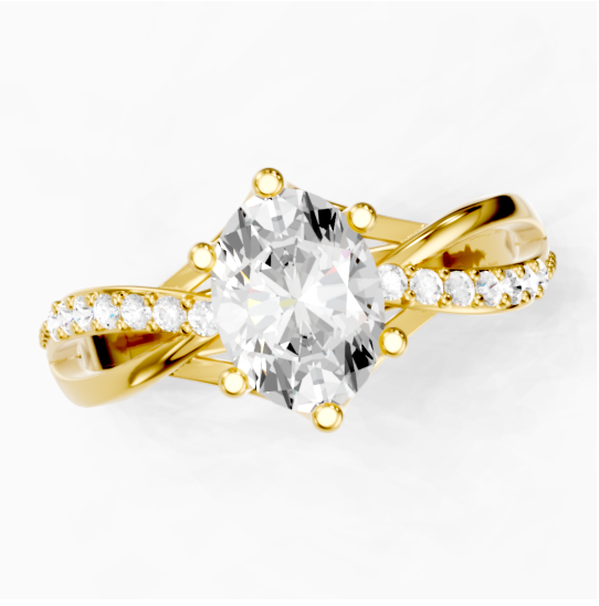 Custom Zircon Twisted Engraved Wedding Gemstone Ring -silviax