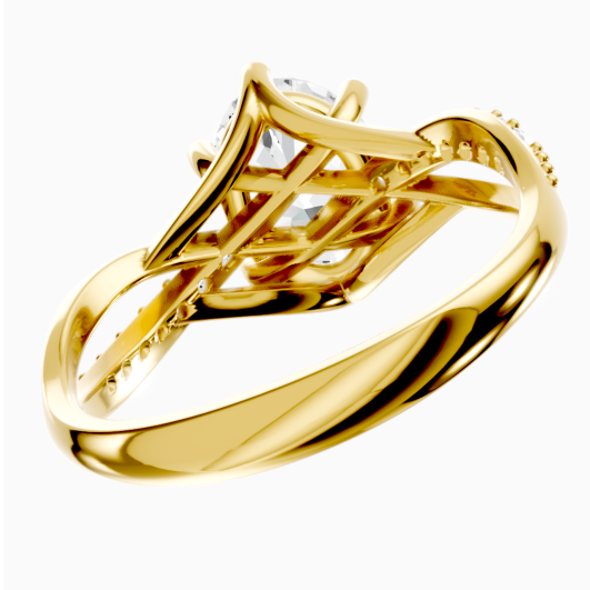 Custom Zircon Twisted Engraved Wedding Gemstone Ring -silviax